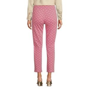 J. McLaughlin NWT Newport Capri Pants XS Pink White Geo Print Cropped. MSRP $168